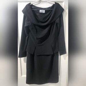 Elegant Black Long Cowl Neck Sleeve Dress size:L